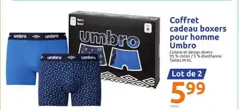 Action Coffre Cadeau Boxers Pour Homme Umbro offre