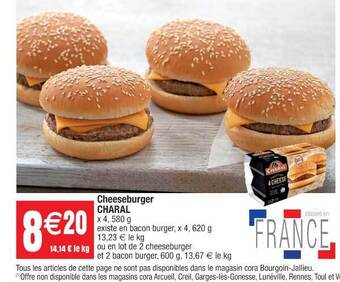 Cora x Carrefour Cheeseburger Charal offre