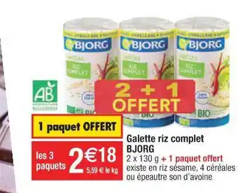 Cora x Carrefour Galette Riz Complet Bjorg offre