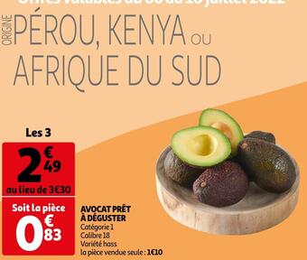Auchan Avocat prêt à déguster offre