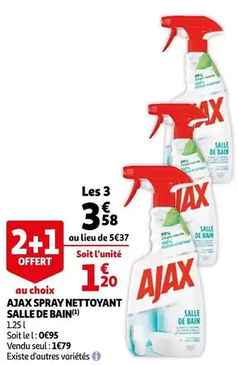 Auchan Ajax ajax spray nettoyant salle de bain offre