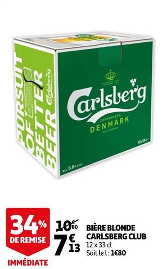 Auchan Carlsberg bière blonde club offre
