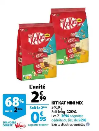 Auchan Kit kat mini mix offre