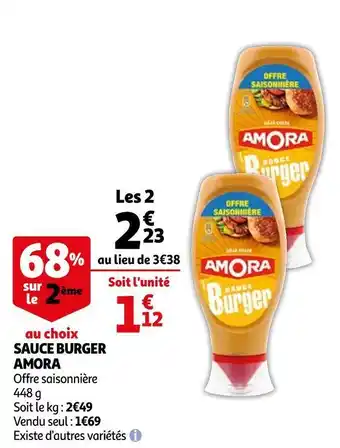 Auchan Amora sauce burger offre