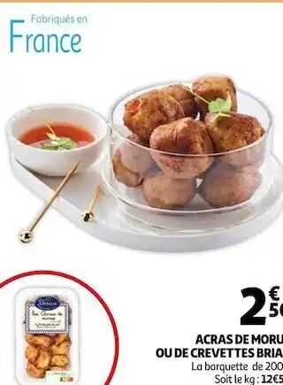 Auchan Briau acras de morue ou de crevettes offre