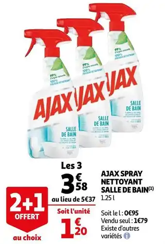 Auchan Ajax spray nettoyant salle de bain offre