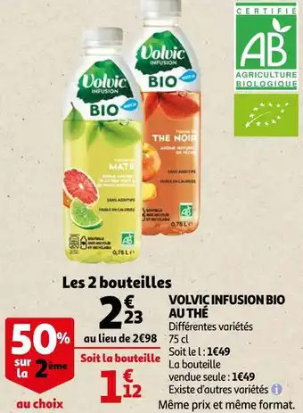 Auchan Volvic infusion bio au thé offre