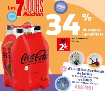 Auchan Coca-cola coca cola sans sucres offre
