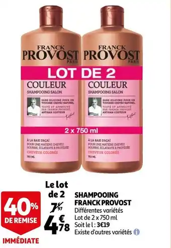 Auchan Franck provost shampooing offre