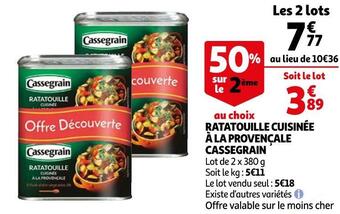 Auchan Cassegrain ratatouille cuisinée à la provençale offre