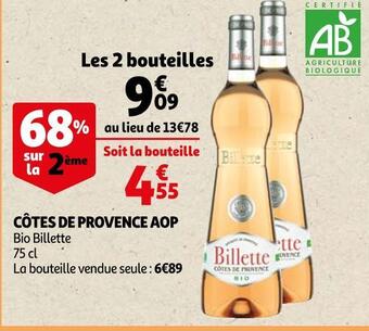 Auchan Billette côtes de provence aop offre