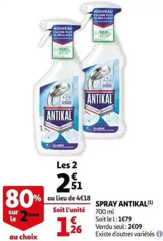 Auchan Antikal spray offre