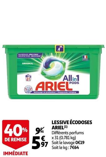 Ariel lessive écodoses