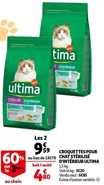 Auchan Ultima croquettes pour chat stérilisé d'intérieur offre