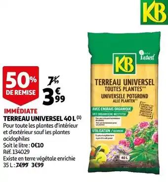 Auchan Kb terreau universel 40 l offre