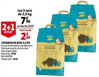 Sol charbon de bois 2,5 kg