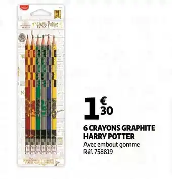 Auchan 6 crayons graphite harry potter offre