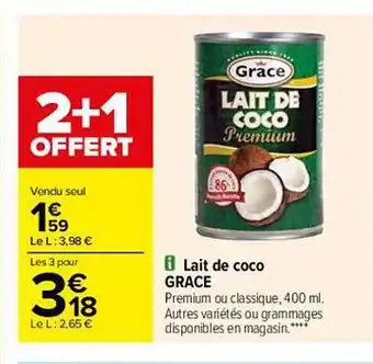 Carrefour Lait De Coco Grace offre