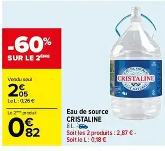 Carrefour Eau De Source Cristaline offre