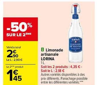 Carrefour Limonade Artisanale Lorina offre