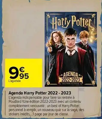 Carrefour Agenda Harry Potter 2022-2023 offre