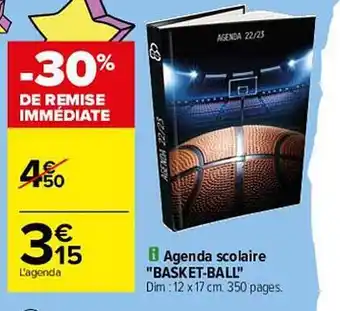 Carrefour Agenda Scolaire offre