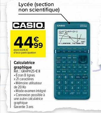 Carrefour Casio Calculatrice Graphique offre