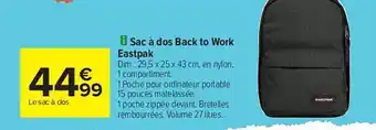 Carrefour Sac à Dos Back To Work Eastpak offre