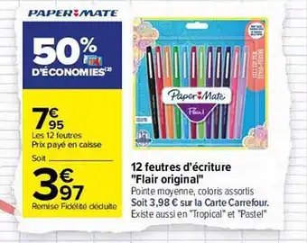 Carrefour 12 Feutres D'écriture offre