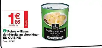 Promocash Poires Williams Demi-fruits Au Sirop Léger En Cuisine offre