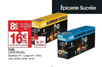 Promocash Café Café Royal offre