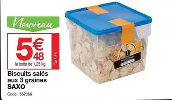 Promocash Biscuits Salés En 3 Graines Saxo offre