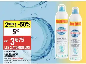Migros Cristaline Atomiseur Eau de Source offre