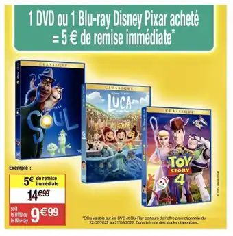 Migros 1 DVD ou 1 Blu-Ray Disney Pixar Acheté offre