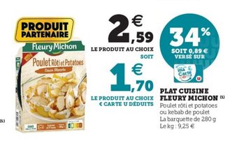 U Express Plat Cuisiné Fleury Michon offre