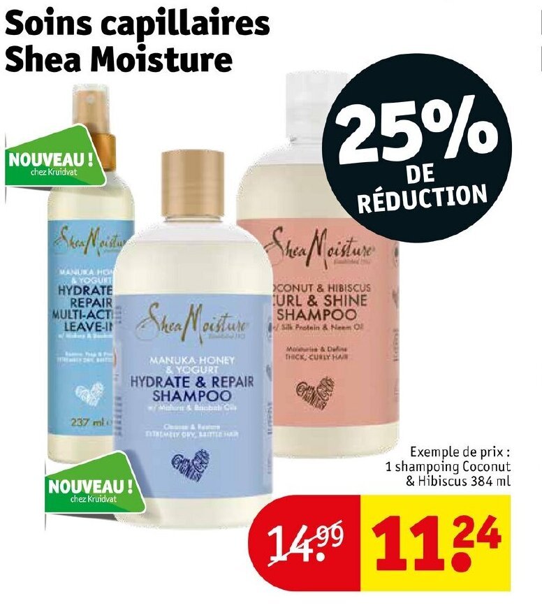 Promo Soins Capillaires Shea Moisture chez Kruidvat