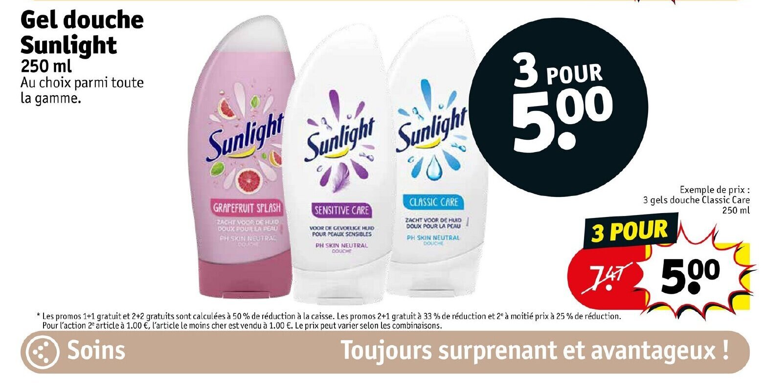 Promo Gel Douche Sunlight chez Kruidvat