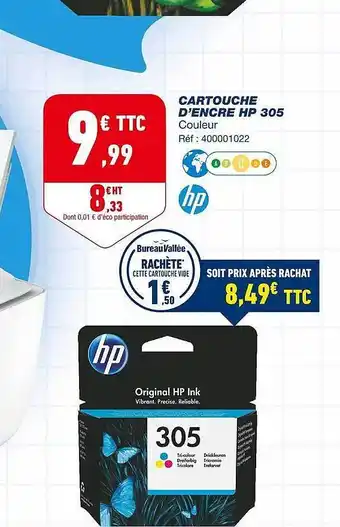 Bureau Vallée Cartouche D'encre Hp 305 offre