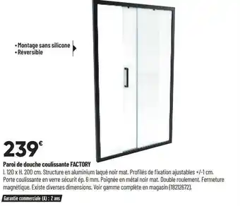 Bricorama Paroi De Douche Coulissante Factory offre