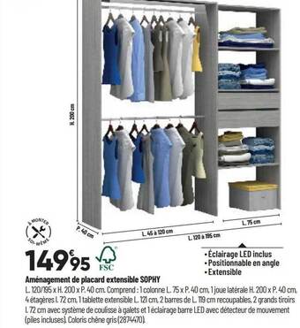 Bricorama Aménagement De Placard Extensible Sophy offre