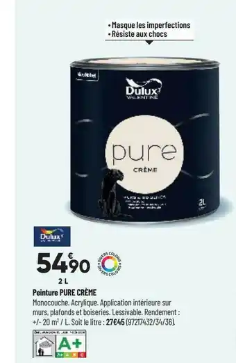 Bricorama Peinture Pure Crème Dulux offre
