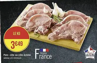 Casino Supermarchés Porc Côte Ou Côte échine offre
