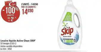 Casino Supermarchés Lessive Liquide Active Clean Skip offre