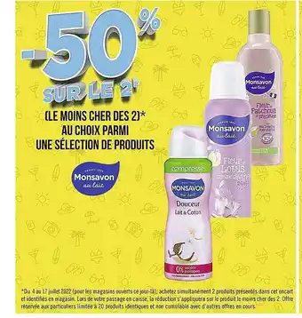 Casino Supermarchés Produits Monsavon Au Lait offre