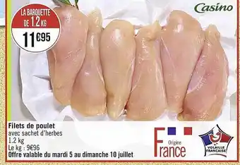Casino Supermarchés Filets De Poulet offre