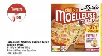 Géant Casino Pizza Crousti Moelleuse Originale Royale Surgelée Marie offre