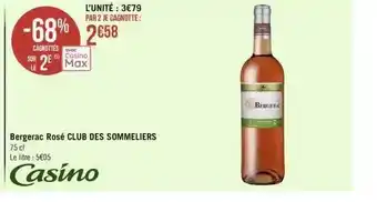 Géant Casino Bergerac Rosé Club Des Sommeliers offre