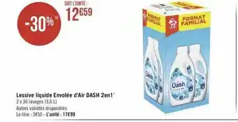 Géant Casino Lessive Liquide Envolée D'air Dash 2 En 1 offre