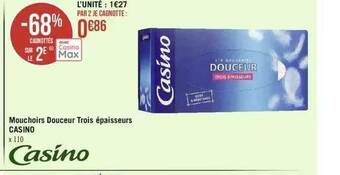 Géant Casino Mouchoirs Douceur Trois épaisseurs Casino offre