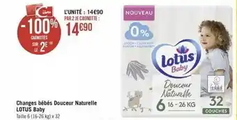 Géant Casino Changes Bébés Douceur Naturelle Lotus Baby offre